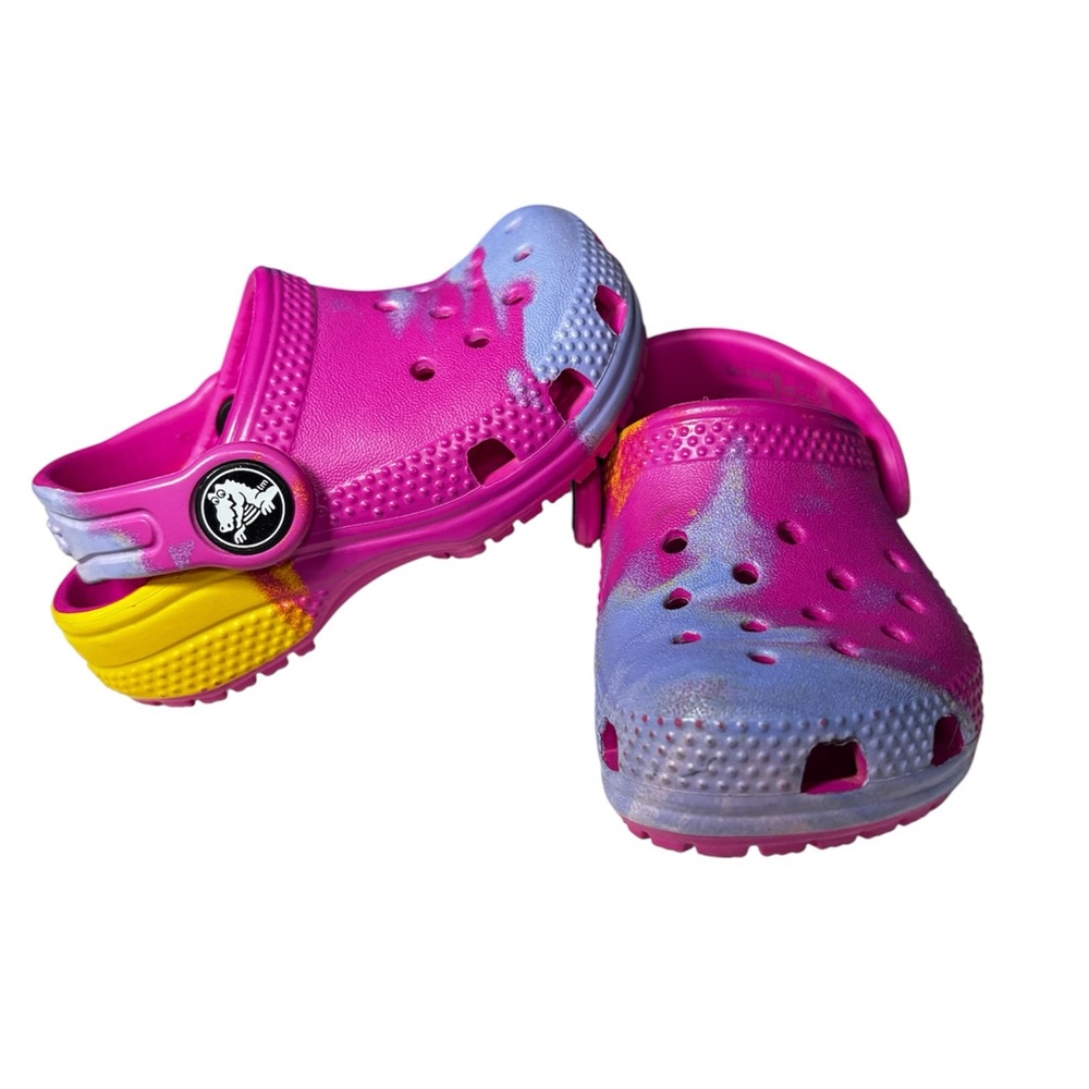 CROCS Kids Sandals in Pink, Blue, and Yellow